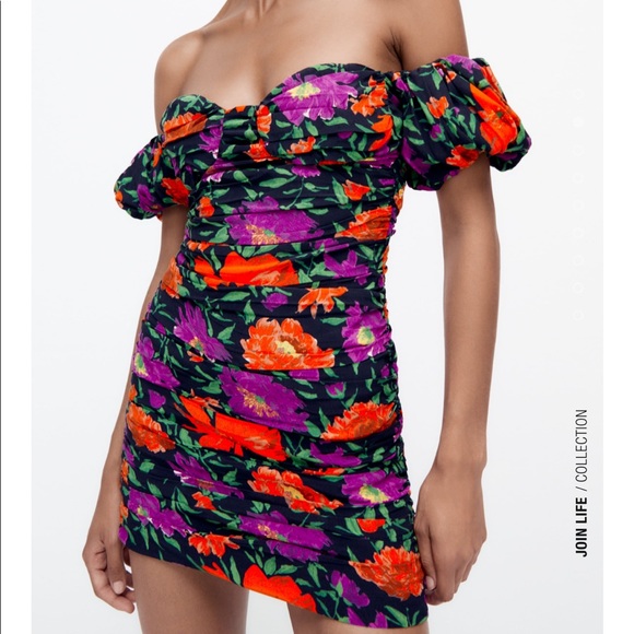 ZARA floral mini dress- BNWT - Picture 6 of 8